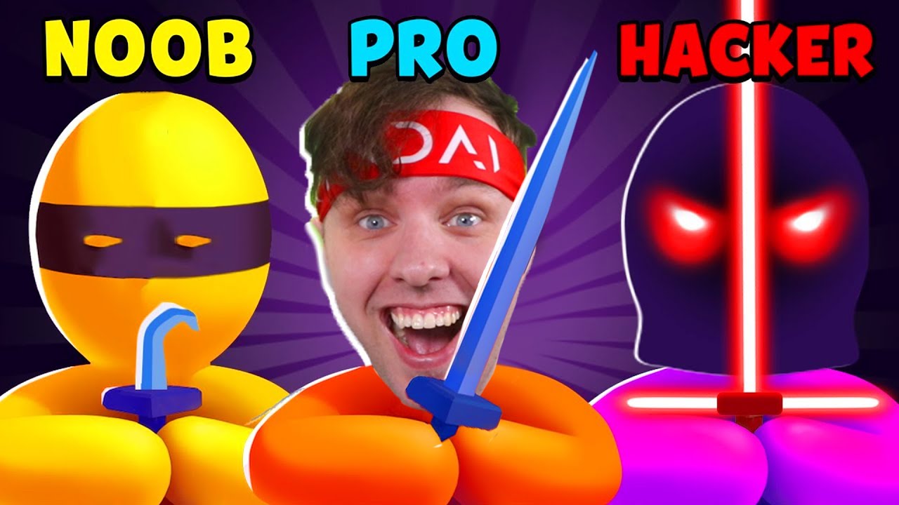 Kan Vi Gå NOOB vs PRO vs HACKER i STEALTH MASTER? (Bästa Ninja Spelet)
