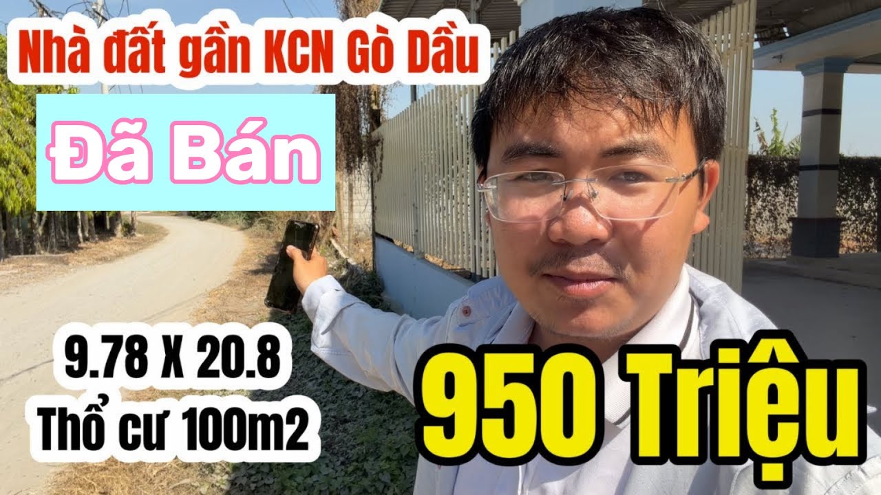 950 triệu sở hữu 9m8x20m8 tc 100m2 nhà đất gần khu công nghiệp gò dầu