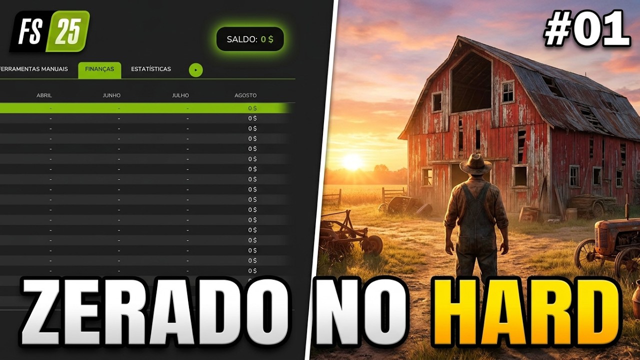 #01 Starting from Scratch Hard Mode Day 1 | Working for the Neighbors Farming Simulator 25