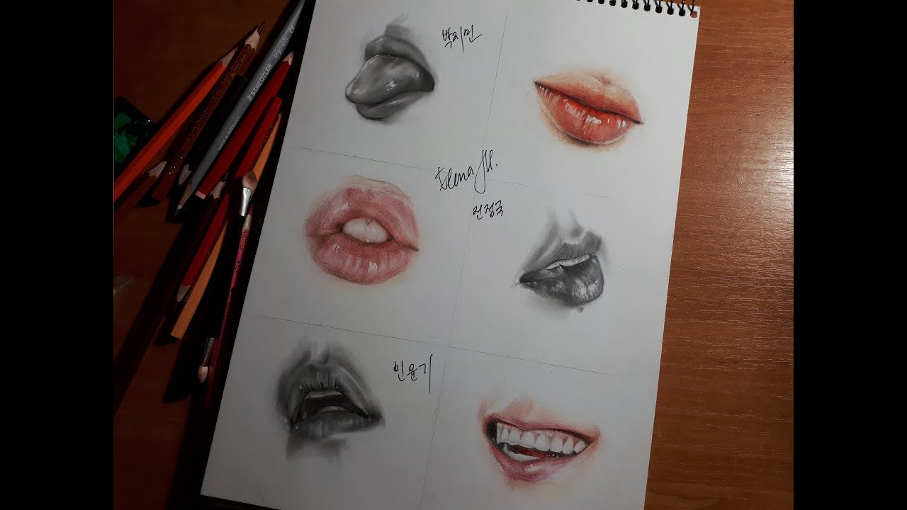 BTS lips | drawing practice by Elena Martynyuk