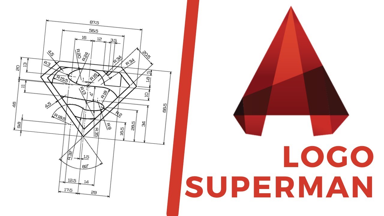 Tutorial AutoCAD 😎Logo Superman😎