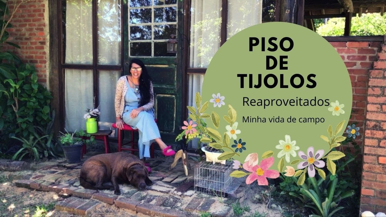 Piso feito de tijolos reaproveitados; Jardim rústico; country life