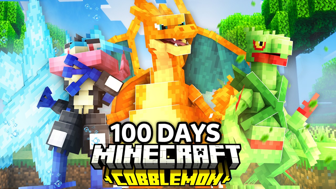 I Spent 100 Days as a STARTER MEGA TRAINER in Pok&eacute;mon Minecraft Vs my Rival! (Duos Cobblemon)