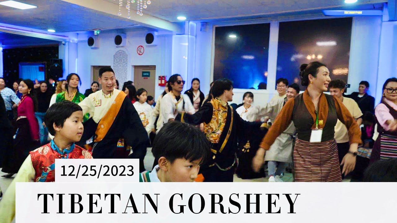Tibetan gorshey Paris  ཧྥ་རན་སི་མདོ་ཁམས་ཆུ་བཞི་སྒངདྲུག་གྱི་སྤྱི་གསར་དགོང་ཚོགས་སྒོར་གཞས་།#gorshey
