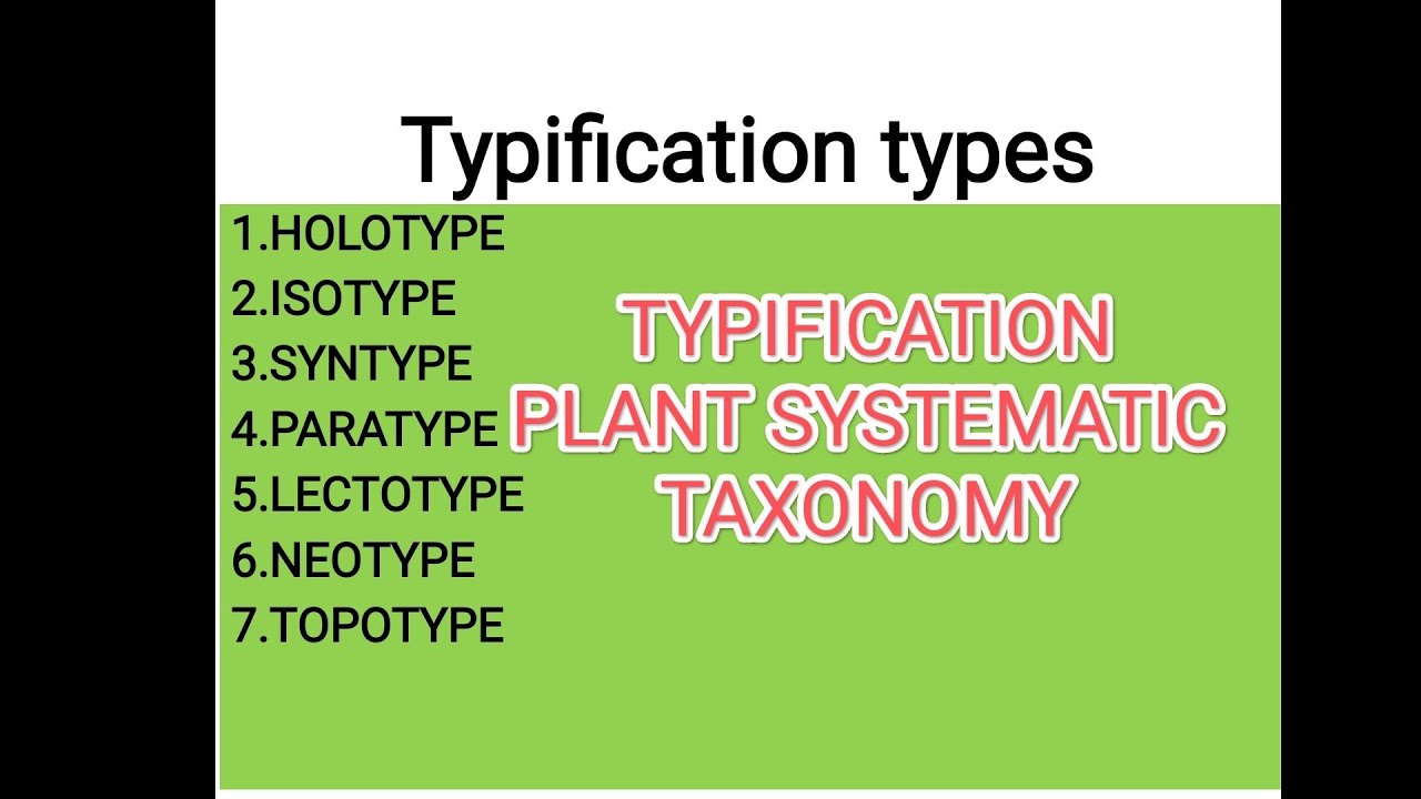 TYPIFICATION || TAXONOMY | PLANT SYSTEMATIC