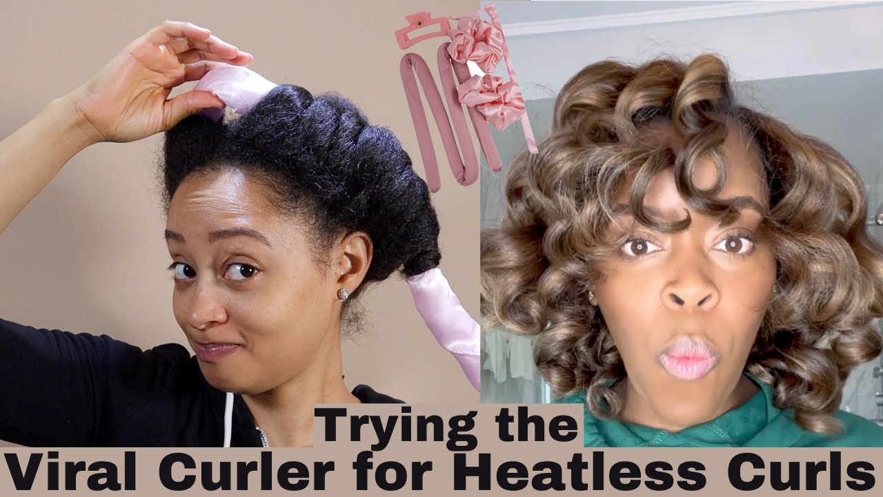 Trying the Viral Tik Tok Curler for Heatless Curls on Natural Hair!