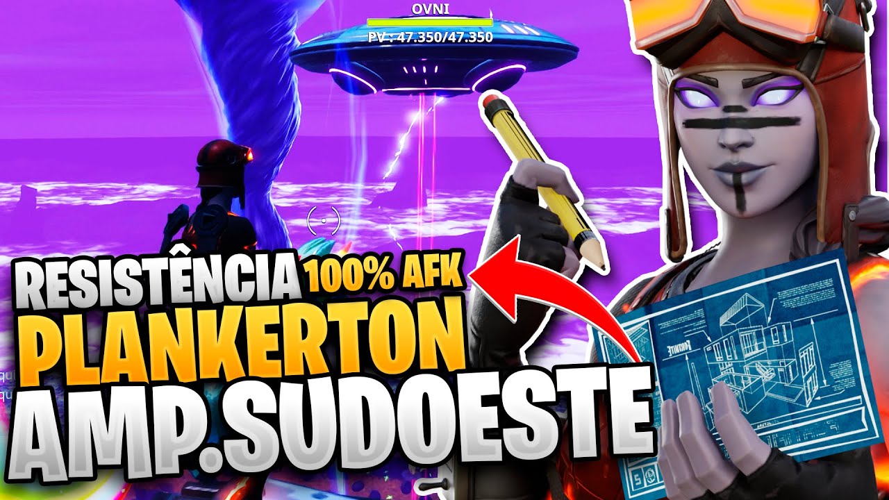 💥 RESISTÊNCIA 100% AFK PLANKERTON -AMPLIFICADOR SUDOESTE /Fortnite Salve o Mundo