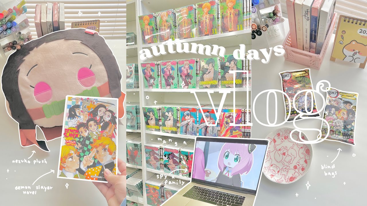 🍜 relaxing vlog // manga shopping, cute daiso stationery, anime merch, opening packages