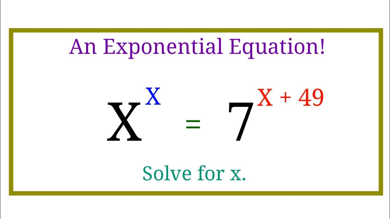 An Exponential Equation | Find the value of x