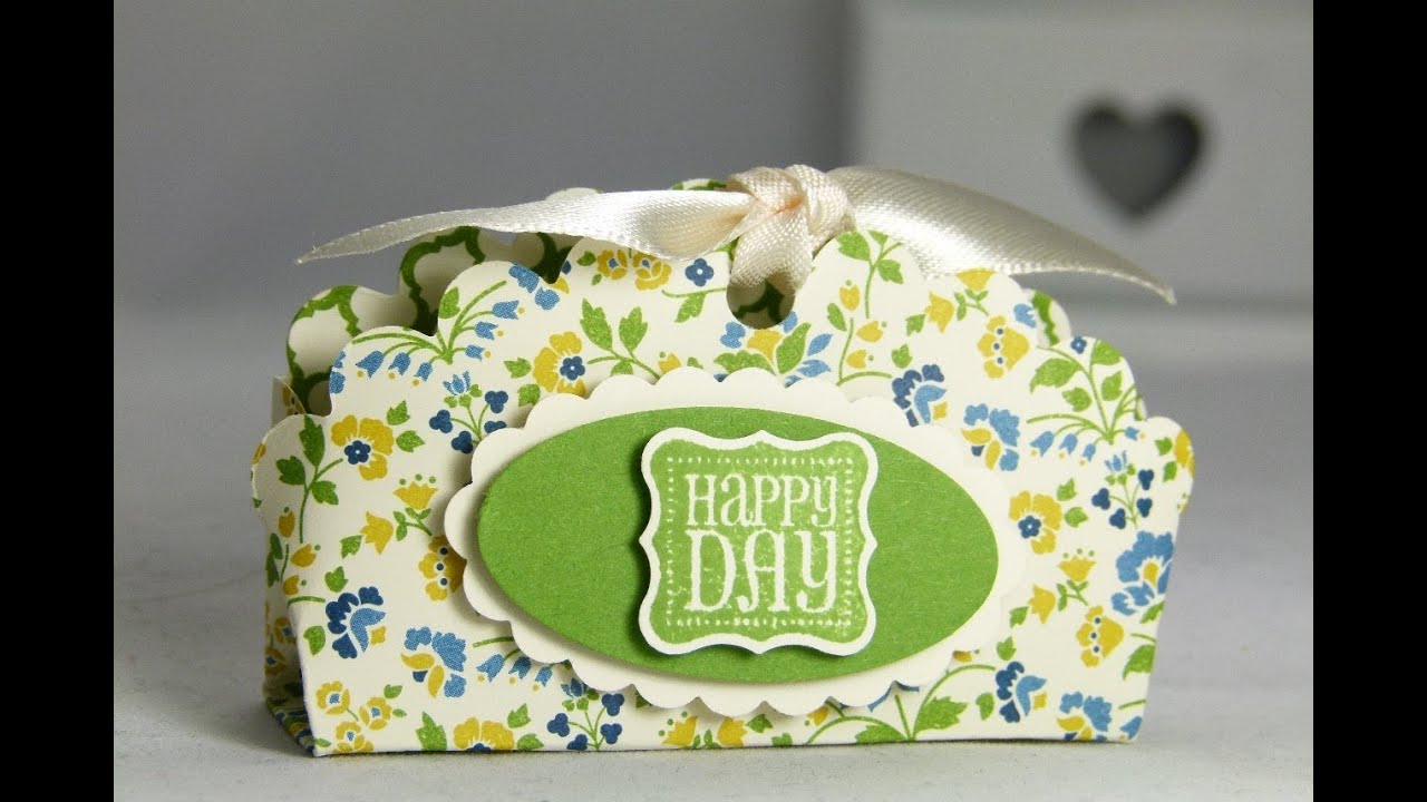 Stampin Up UK treat bag with scalloped circle