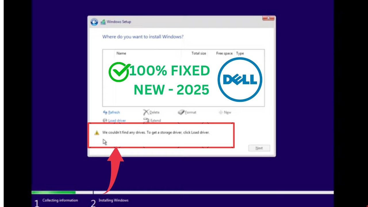 (2025 Fix✅) Dell Laptop/PC Couldn't Find Storage Driver Load Error in Windows Install