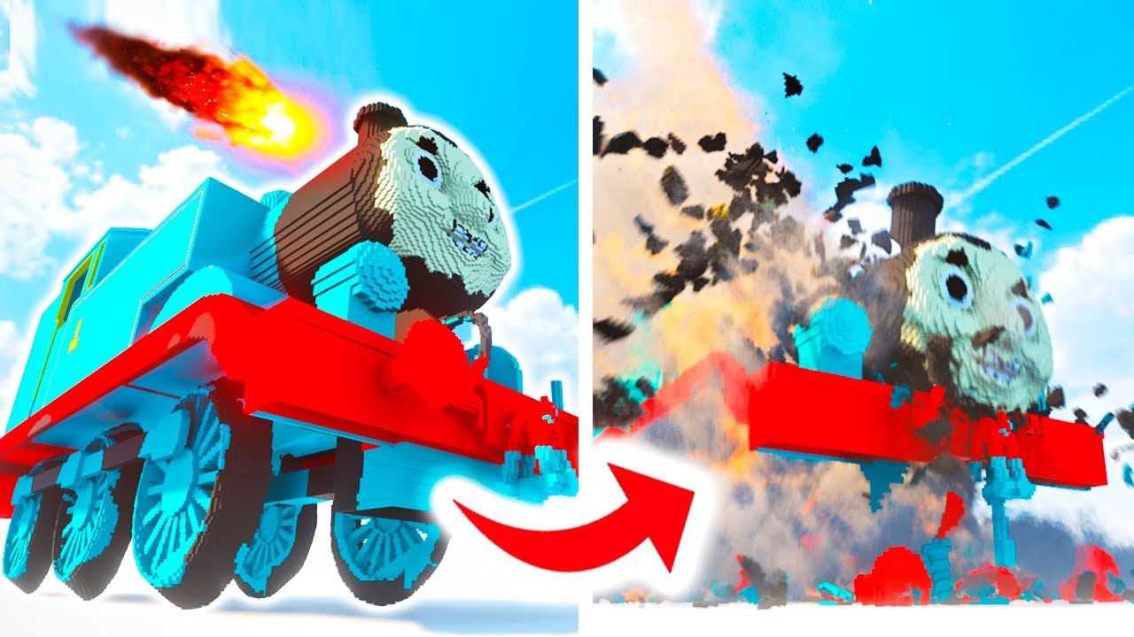 Уничтожаем гигантский поезд Томас из Lego в демонтаже!