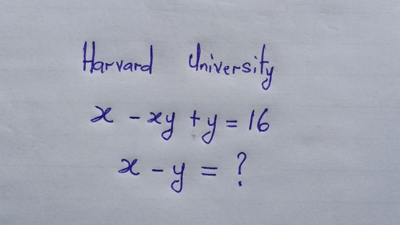 Harvard University Entrance Exam | Can you solve ?