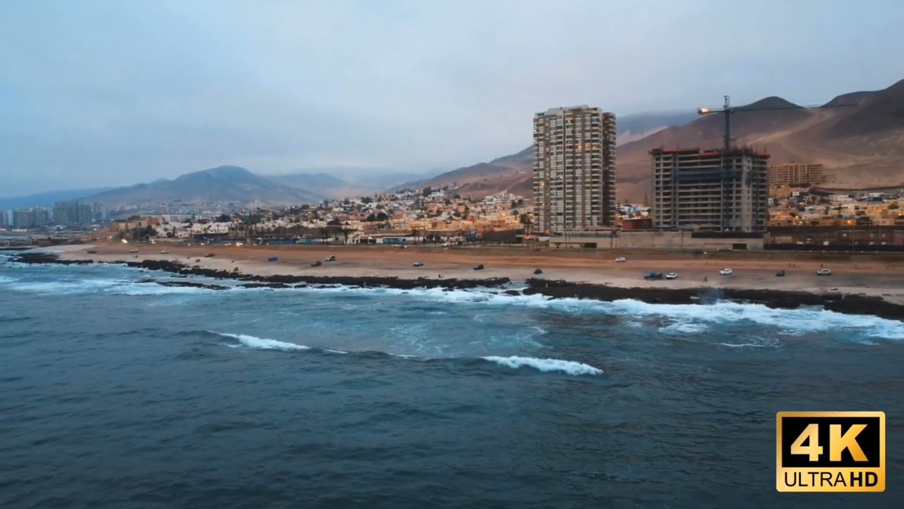 Playa Llacolen, Antofagasta, Chile (4K HD)