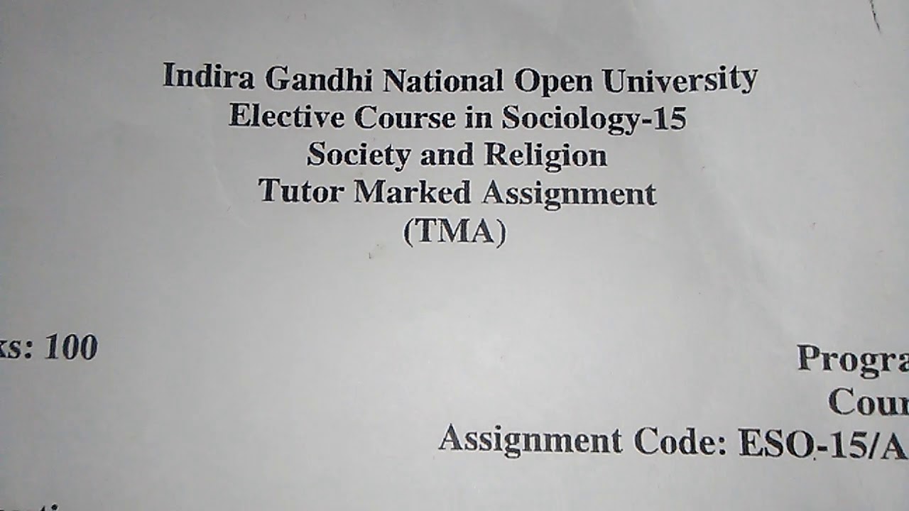 IGNOU BDP  ESO -15 Assignment 2018-19