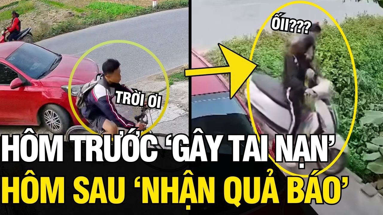 Hôm trước quẹo xe làm bé trai ĐÂM BỤI CHUỐI, hôm sau thanh niên NHẬN NGAY QUẢ BÁO | Tin Ngắn 3 Phút