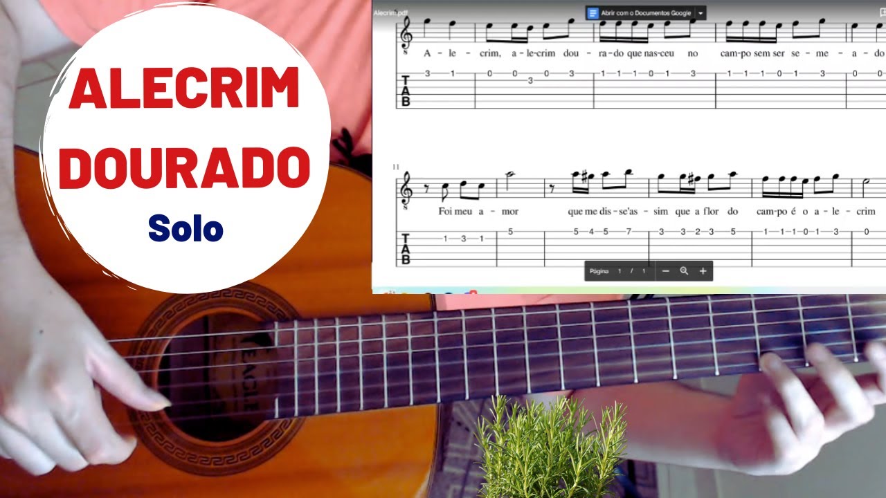 Alecrim Dourado (Música Folclórica) Como Tocar o Solo No Violão, Melodia