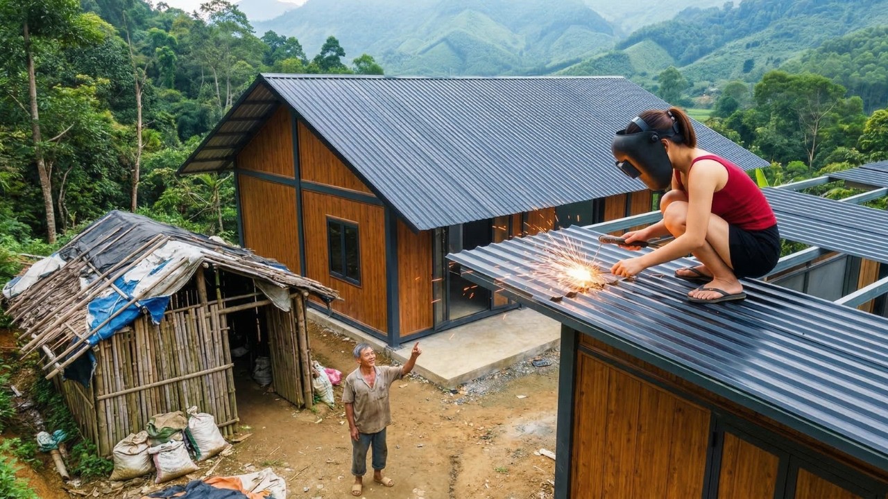 Young Woman Completes Building A Dream House For Poor Man In A Mysterious Forest In Just 90 Days