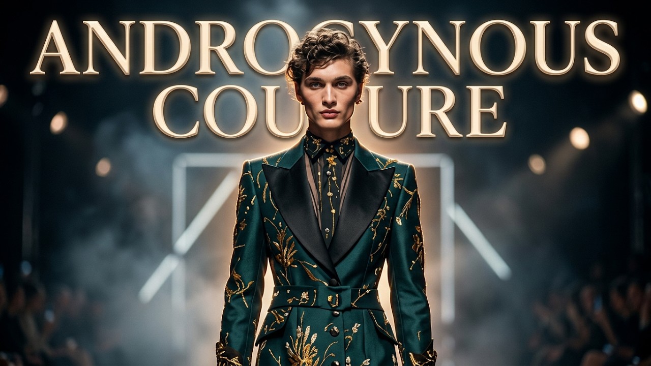 Androgynous Evening Couture | AI Fashion Runway 4K | Dark Synth & Atmospheric Bass