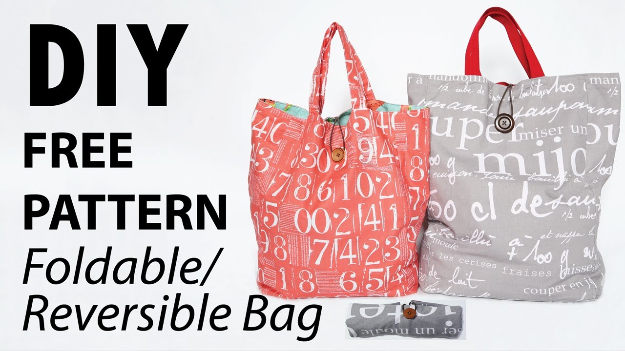 DIY Free pattern - Foldable, Reversible Tote Bag (2 Sizes)