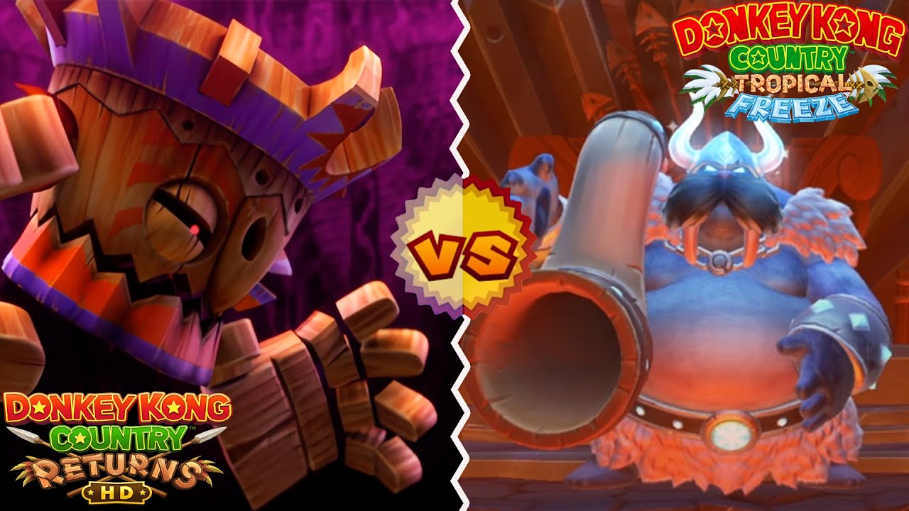 Donkey Kong Country Returns HD Final Boss Vs Tropical Freeze Final Boss (No Damage)