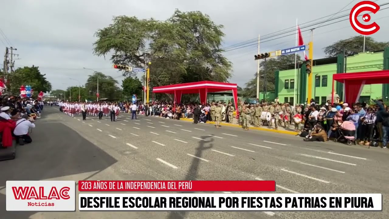 Desfile escolar regional por Fiestas Patrias en Piura
