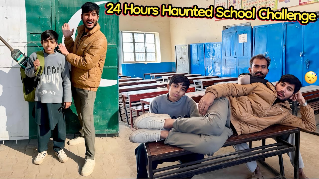 AJ HUM NY ARSLAN KY SCHOOL🏫MAIN 24 HOURS HAUNTED CHALLENGE KIYA 😱