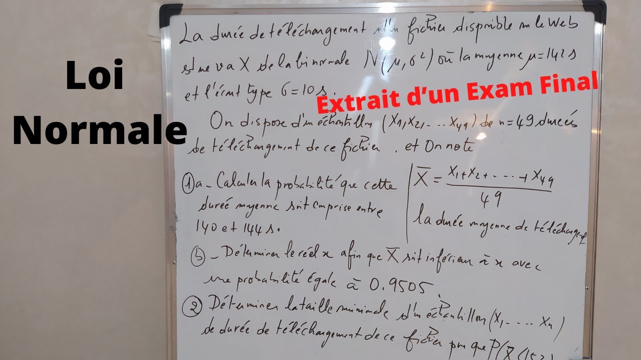 Loi Normale: Extrait d’un Exam Final