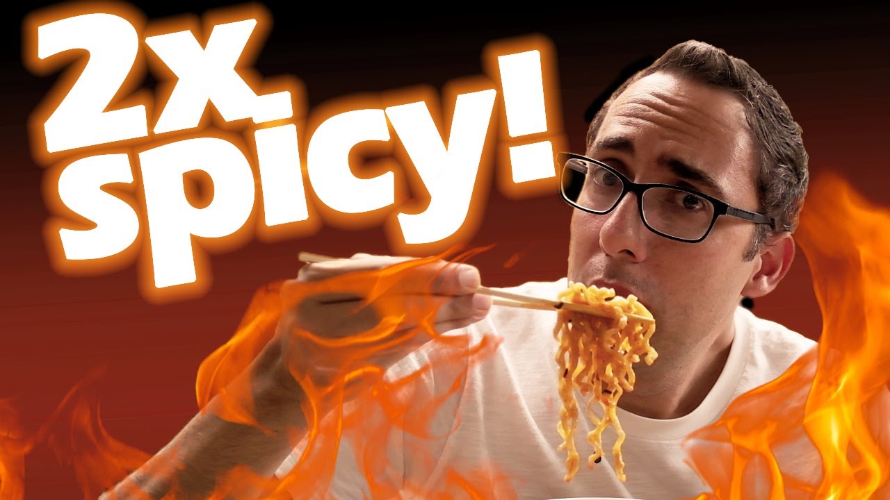 These noodles almost killed me! | Surprise 2x Spicy Noodles Challenge