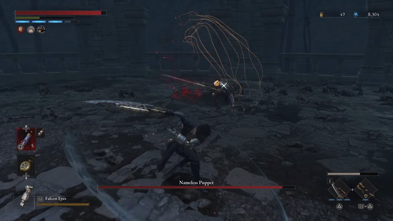 Lies of P Area Weapons vs Bosses - Nameless Puppet (Acidic Great Curved Sword +0)
