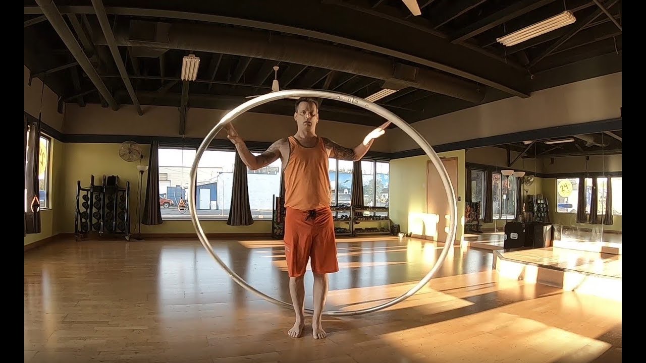 Cyr Wheel Tutorial - Absolute Beginner Part 2  - Walking the wheel, dribbling, and orbits