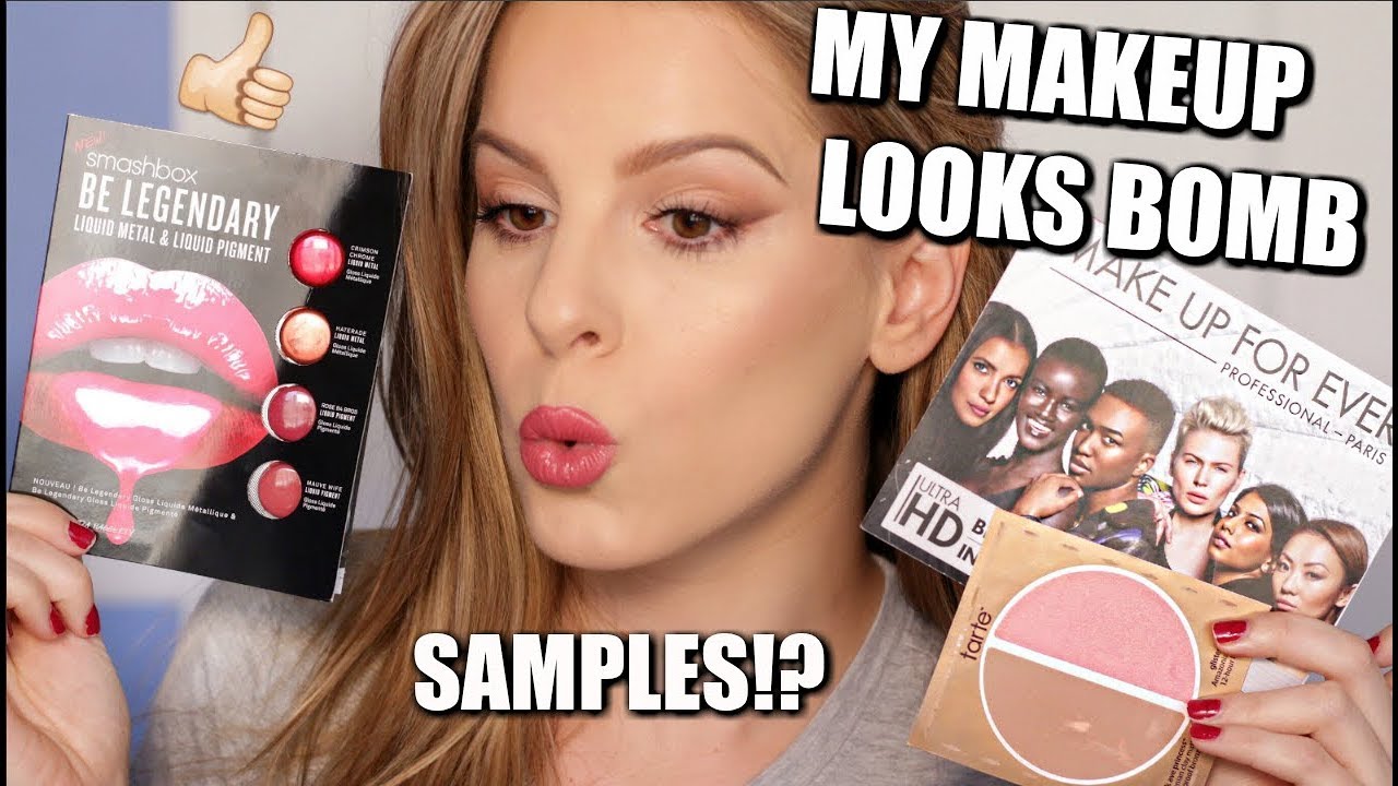 FULL FACE MAKEUP USING ONLY SAMPLES CHALLENGE!