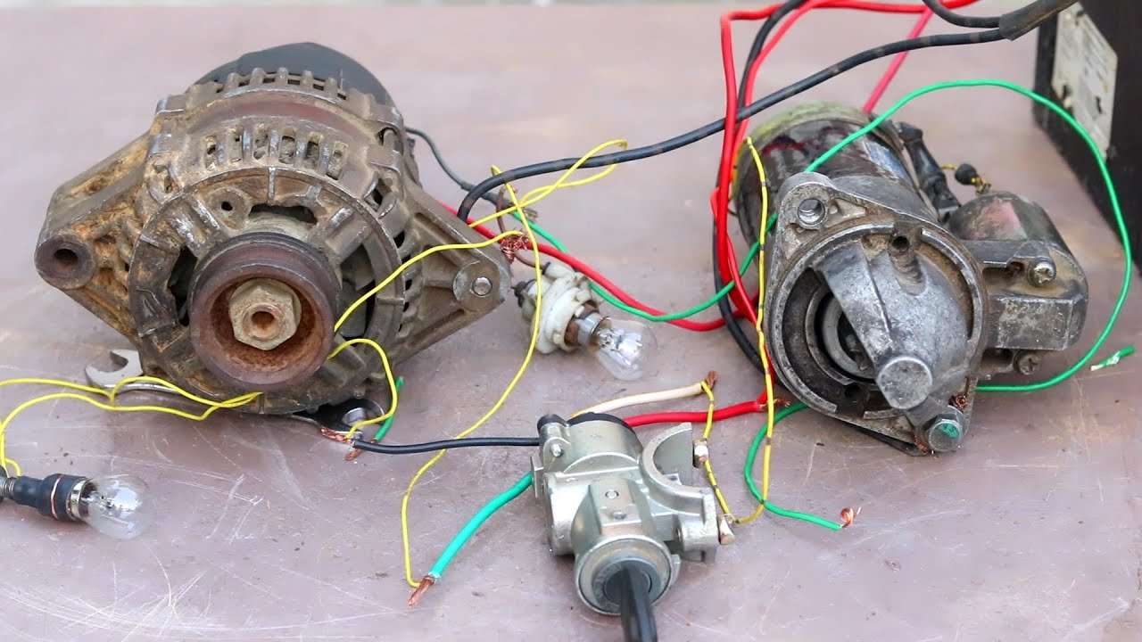 How to Wiring Car Alternator and Starter Motor With Car Ignition Switch