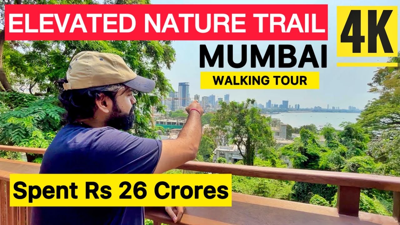 1st Day At Mumbai’s Elevated Treetop Nature Walkway 😍 On Malabar Hill 🌿 4K City Forest Walking Tour