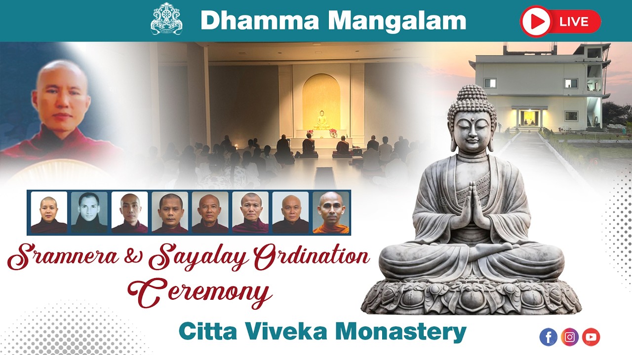 Sramnera ordination cermony, Robe offering to new sramnera 2026 at Citta Viveka Monastery