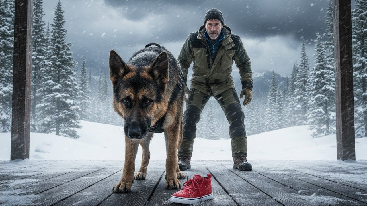 A Stray Dog Left a Red Shoe on a Veteran’s Porch — The Truth in the Snow Changed Everything