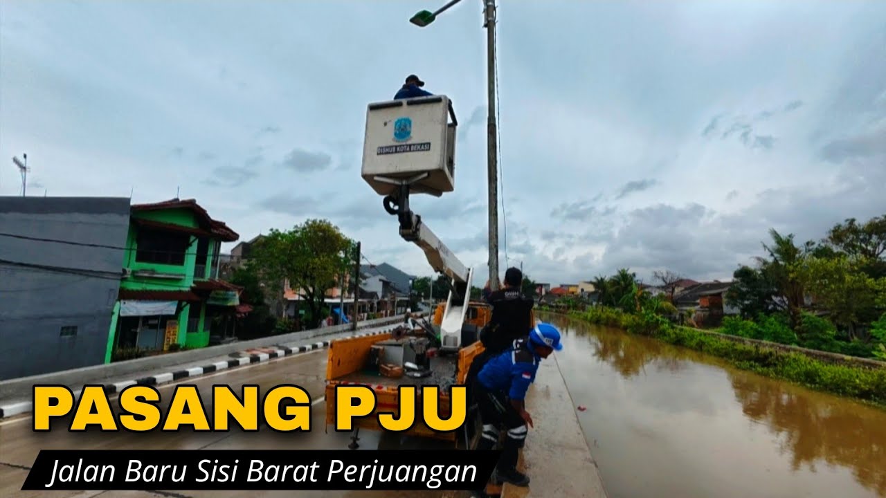 GERCEP❗️PEMKOT BEKASI PASANG 11 LAMPU PJU DI JALAN BARU SISI BARAT PERJUANGAN TELUK PUCUNG #kdm 