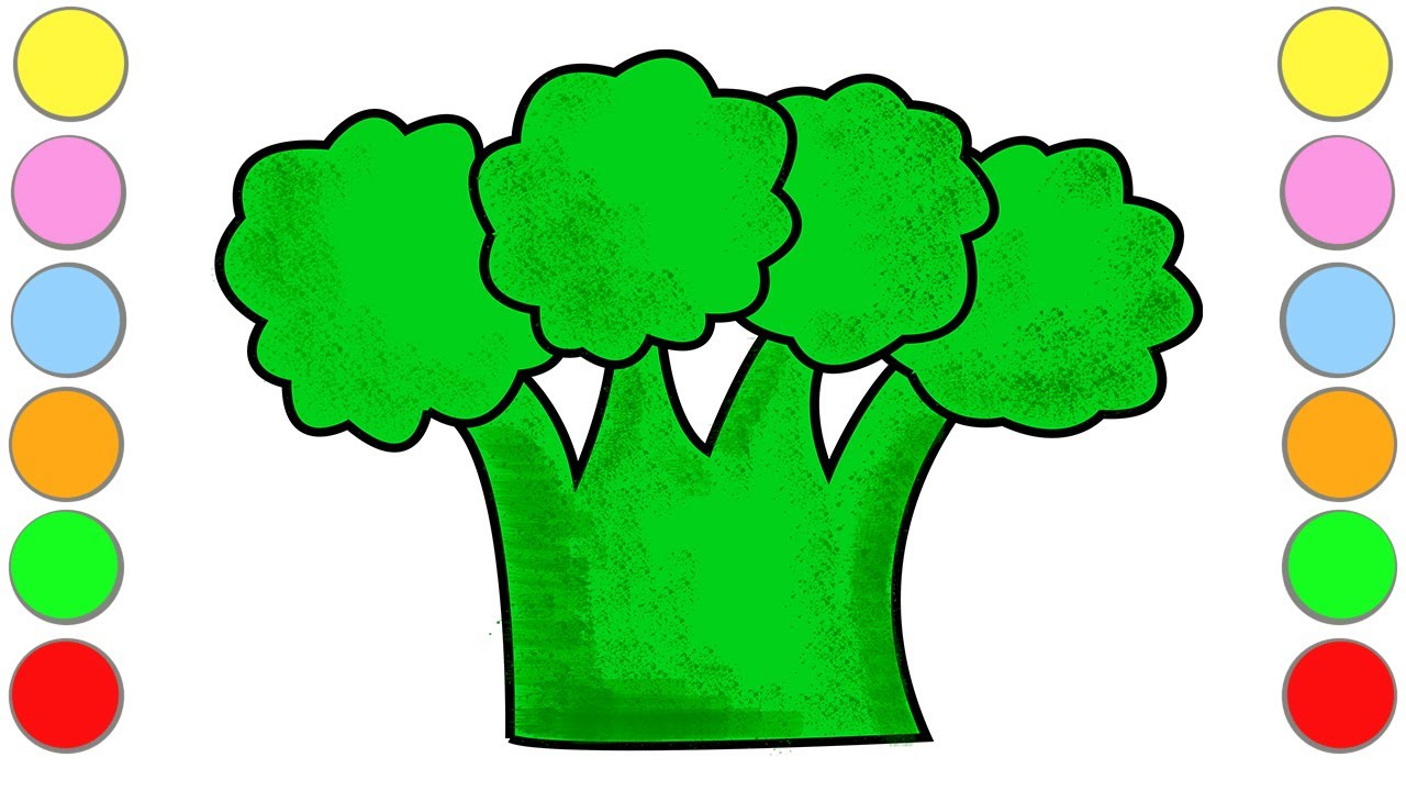 How to Draw BROCCOLI / Dessiner BROCOLI/ Рисуем БРОККОЛИ/ C&oacute;mo dibujar BR&Oacute;COLI