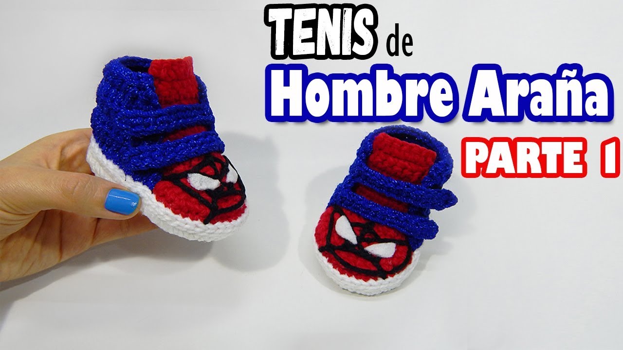 Tenis de HOMBRE ARAÑA Tejidos a Crochet - parte 1/2