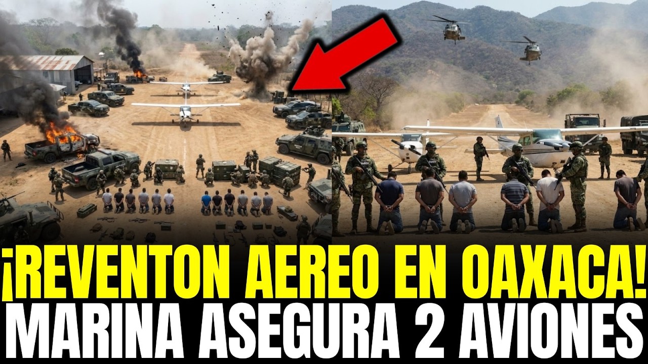¡REVENTÓN AÉREO en OAXACA! MARINA ASEGURA 2 AVIONES y CAPTURA 49 SICARIOS