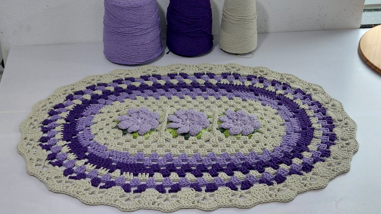Tapete espiral com flor cata-vento 