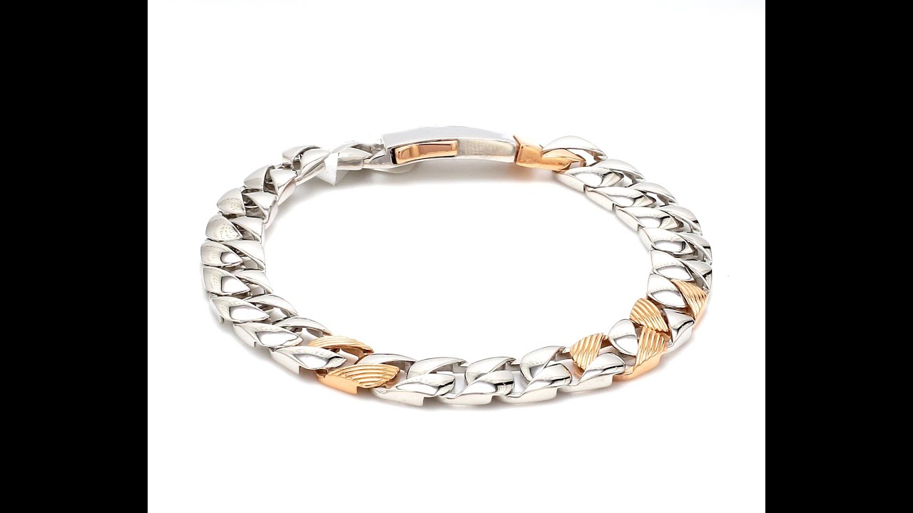 Designer Platinum & Rose Gold Bracelet for Men JL PTB 752 - Jewelove