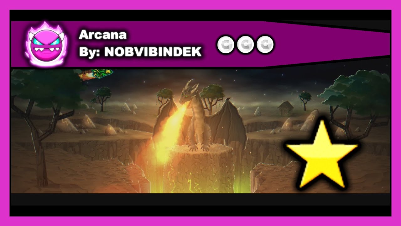 [DEMON LEVEL] Geometry Dash - Arcana by NOBVIBINDEK (All Coins) 100% Complete