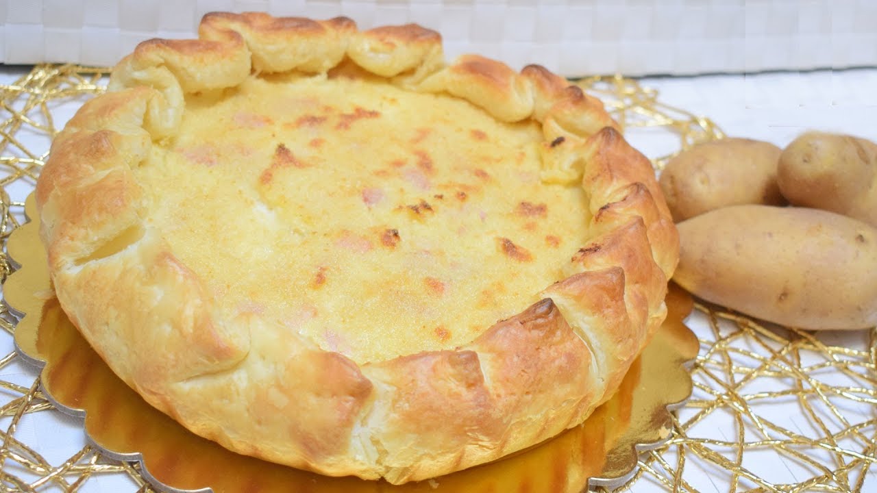 TORTA DI PASTA SFOGLIA CON PATATE E COTTO