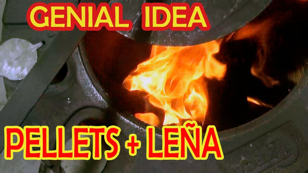 Quemar pellets en estufa de leña - GENIAL IDEA (1ª Parte)
