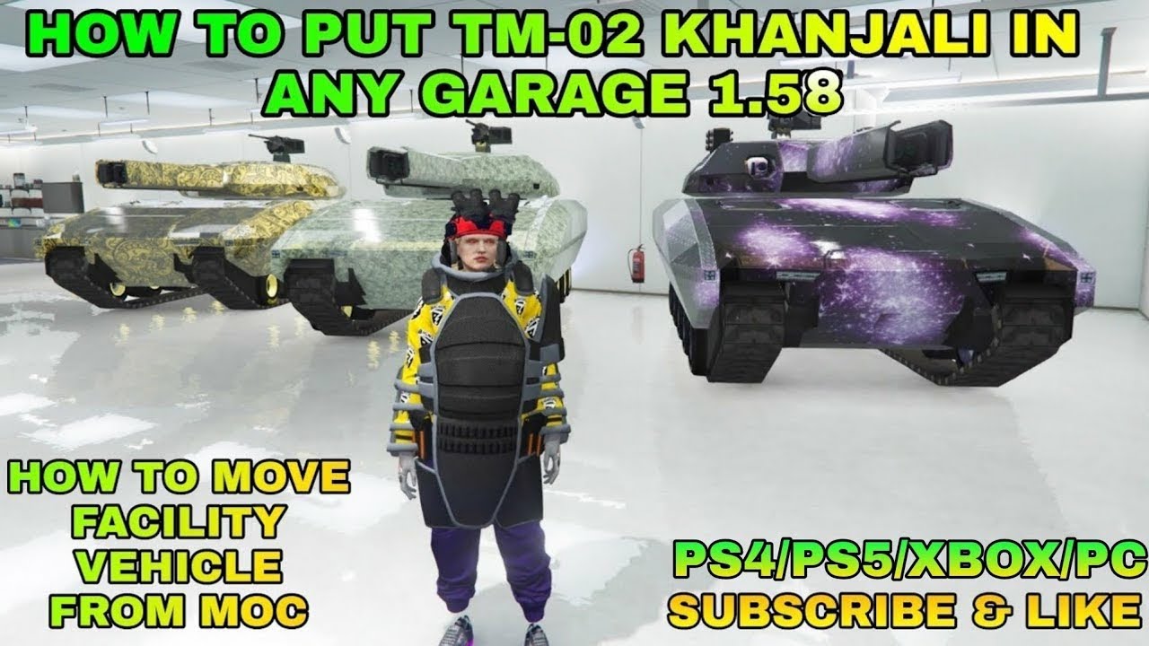 GTA5 - HOW TO PUT MODDED TM-02 KHANJALI OR ANY FACILITY VEHICLES IN ANY GARAGE GTA 5 ONLINE 1.62