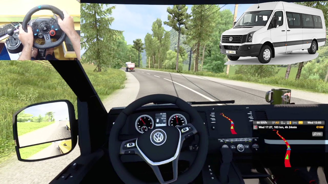 Volkswagen Crafter V1R110 | Euro Truck Simulator 2  [Steering wheel gameplay]