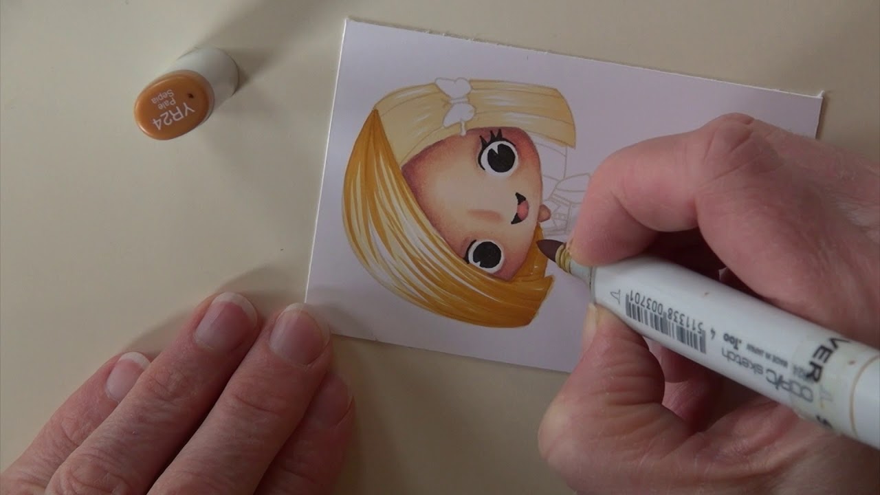 CCR   Copic no-line coloring, Stamping Anniething