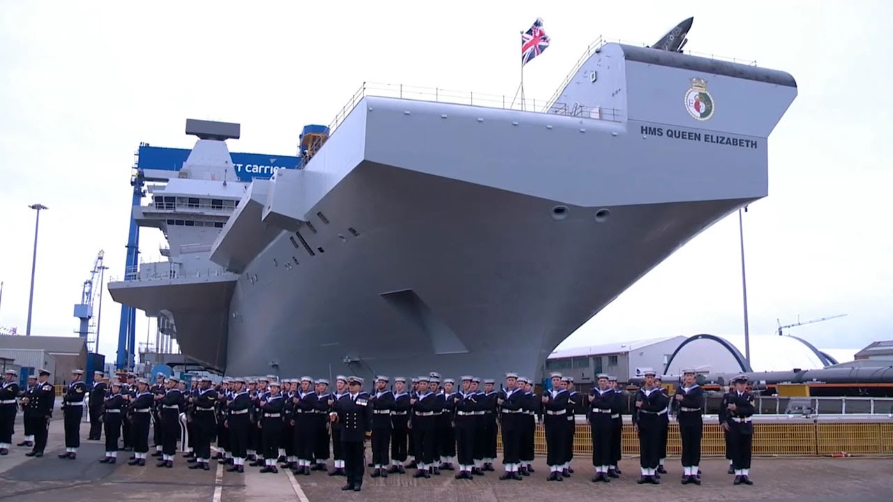 Queen launches Aircraft carrier