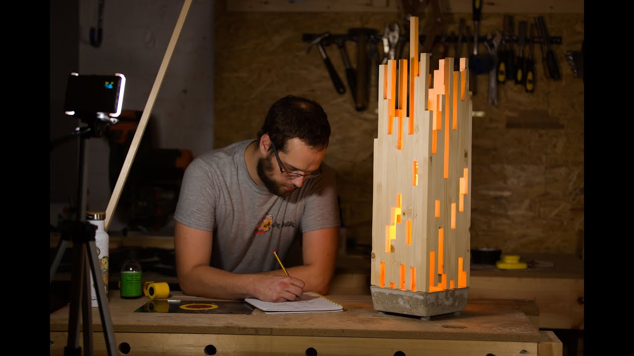 Construction d'une lampe bois et beton (Ca se passe pas comme prévu)